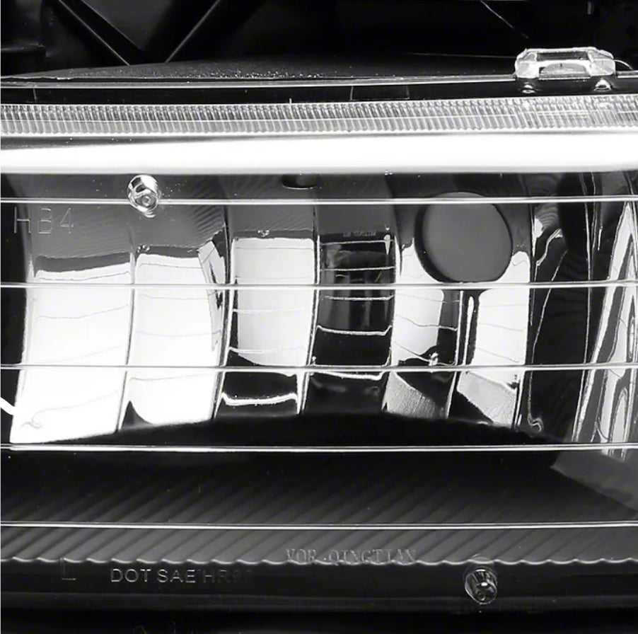 99-02 CHEVY Headlights - Clear Corners-Black Housing-Clear Lens 1500 2500