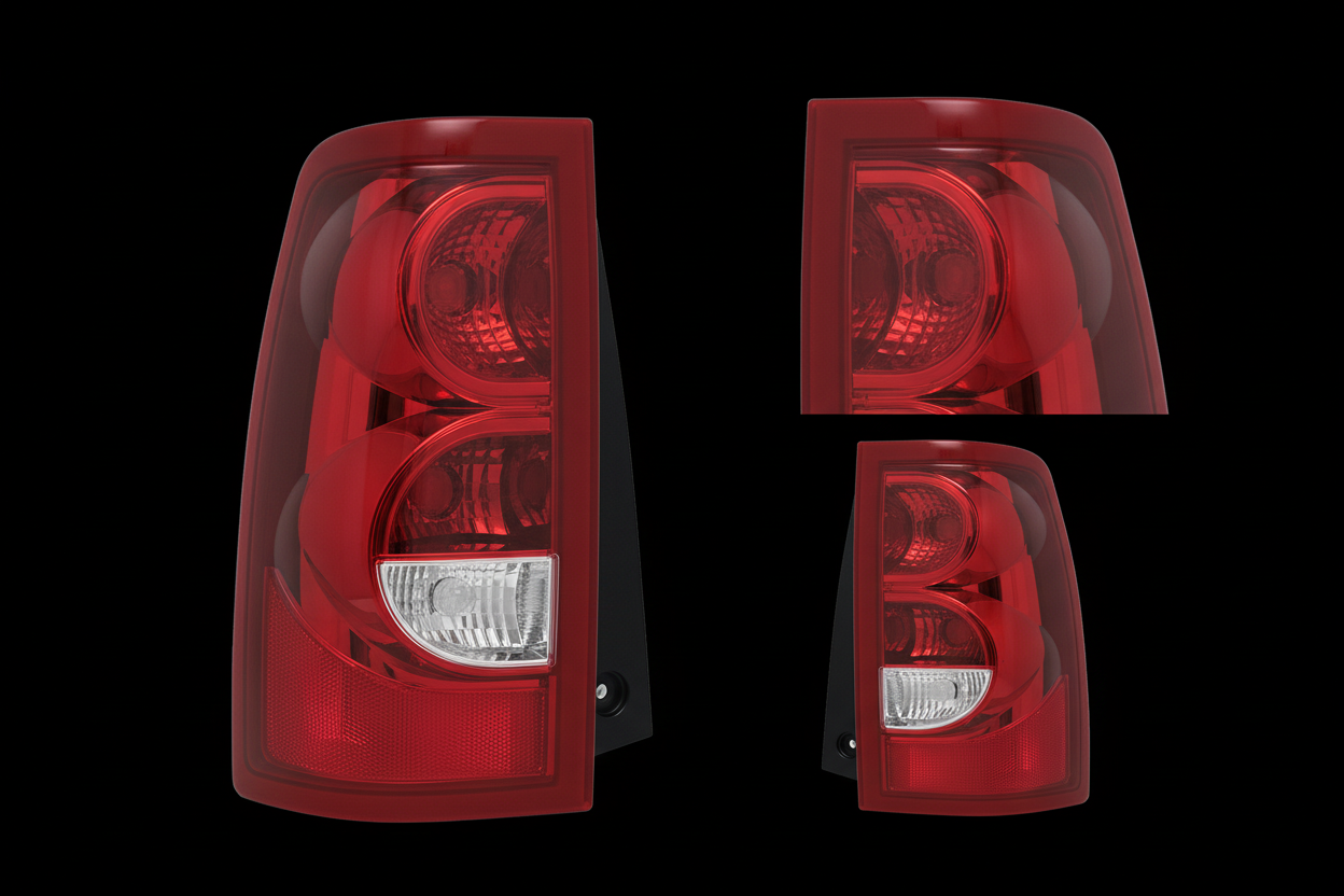 Tail lights multiple views on black background