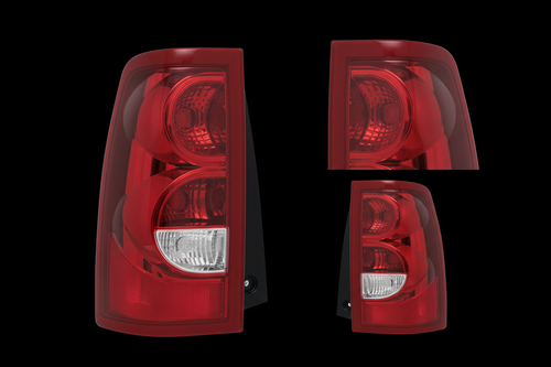 Tail lights multiple views on black background