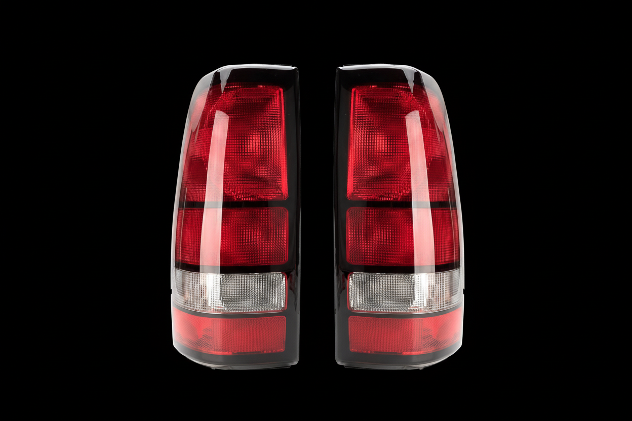 Tail lights pair on black background