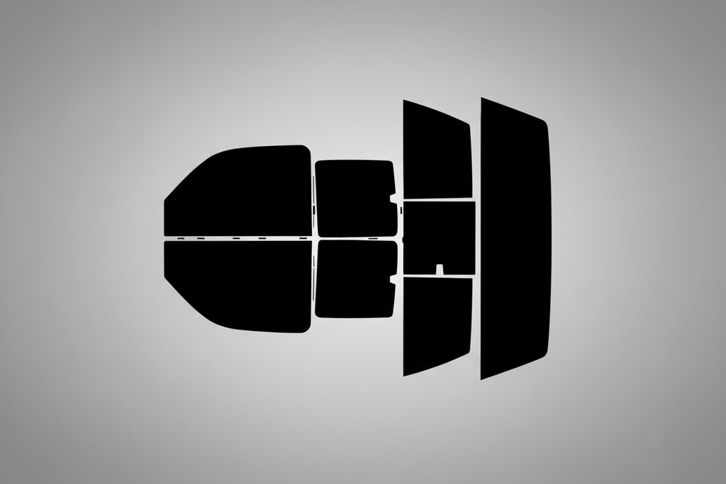 Window tint template on grey background